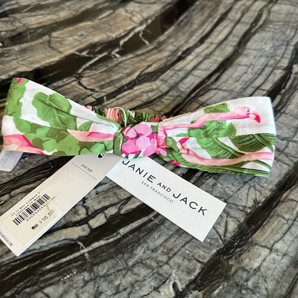 JANIE and Jack BABY TROPICAL FLAMINGO KNOT SOFT HEADBAND